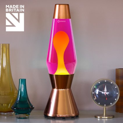 mathmos astro copper lava lamp pink yellow