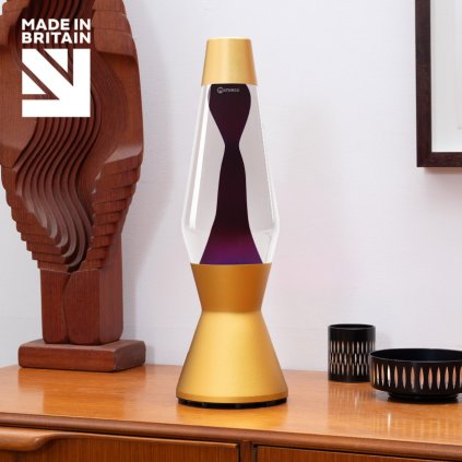 Mathmos astro gold lava lamp clear black L3 3