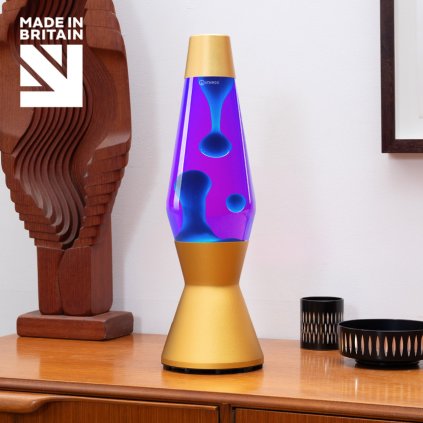 Mathmos astro gold lava lamp violet turquoise L3