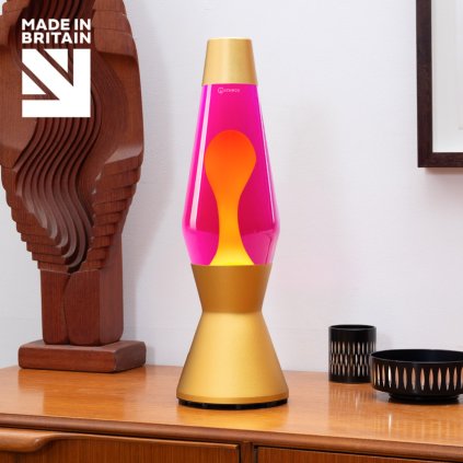 Mathmos astro gold lava lamp pink yellow L3 1