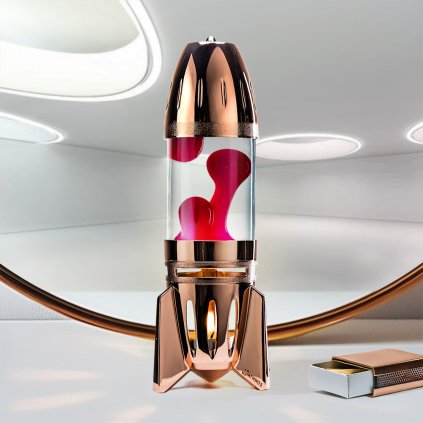 v2 mathmos fireflow candle lava lamp copper clear red