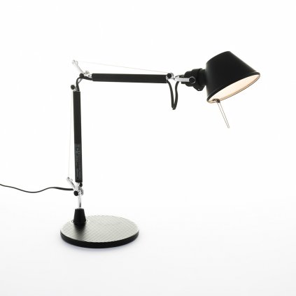 Artemide Tolomeo Micro tavolo, matně černá stolní lampa, 1x6W LED E14, 45+37 cm