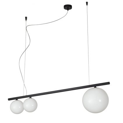 Metal Lux Libra, závěsné svítidlo 3xG9, černá/bílé sklo, délka 100cm