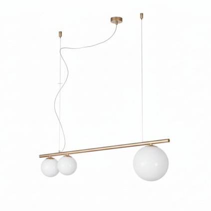 Metal Lux Libra, závěsné svítidlo 3xG9, champagne/bílé sklo, délka 100cm