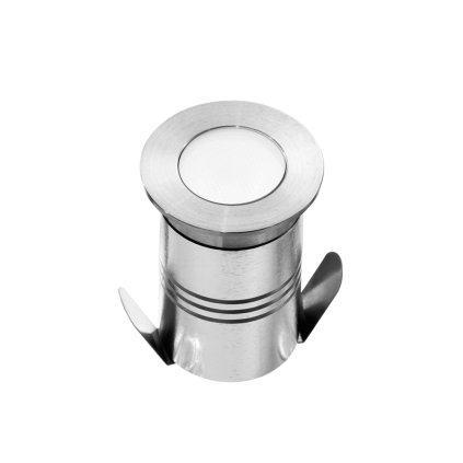 Fabas Tulip, kulaté pojezdové svítidlo z nerezu, 1W LED, 3100K, prům.6,3cm, IP67