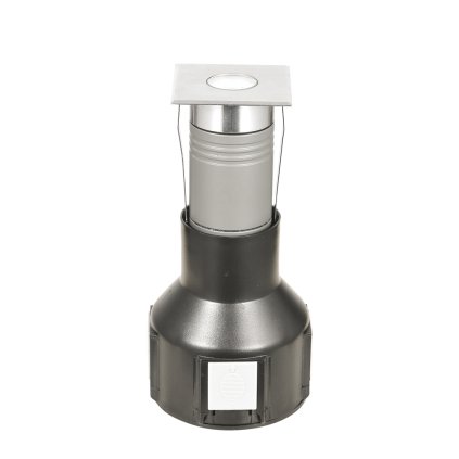 Fabas Naire 2, hranaté pojezdové svítidlo z nerezu, 3W LED, 3000K, 5,5x5,5cm, IP67
