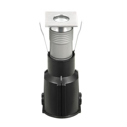 Fabas Apache 2, hranaté pojezdové svítidlo z nerezu, 6,5W LED, 3000K, 6,6x6,6cm, IP67