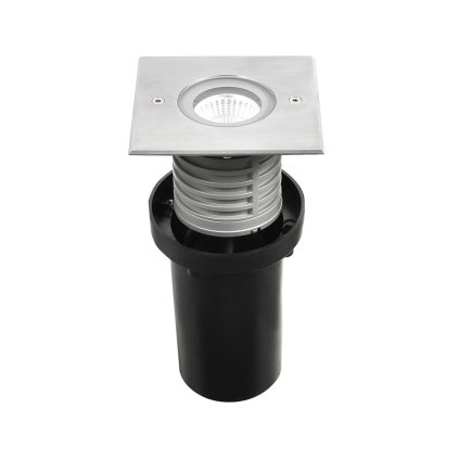 Fabas Wako 2, hranaté pojezdové svítidlo z nerezu, 7,8W LED, 3000K, 11,6x11,6cm, IP67