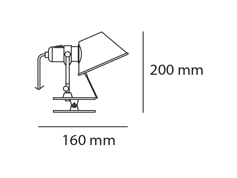 artemide tolomeo pinza silhouette rozmery