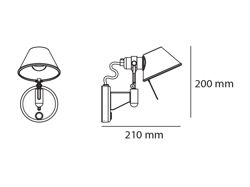 artemide tolomeo faretto silhouette2211893 800x600_rozmery