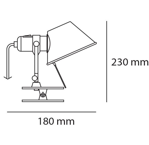 artemide tolomeo pinza E27 rozmery