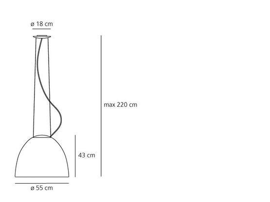 1047 2 artemide nur halo anodized aluminium zavesne svitidlo s neprimym osvetlenim 1x205w e27 hlinik prum 55cm_rozmery
