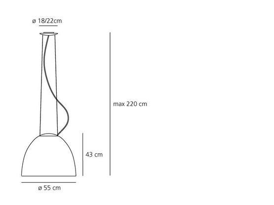 1050 2 artemide nur gloss halo white zavesne svitidlo v bilem lesku 1x205w e27 prum 55cm_rozmery