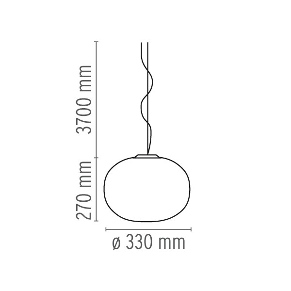 11124 3 flos glo ball s1 zavesne svitidlo z triplexoveho skla 1x150w e27 prum 33cm_rozmery