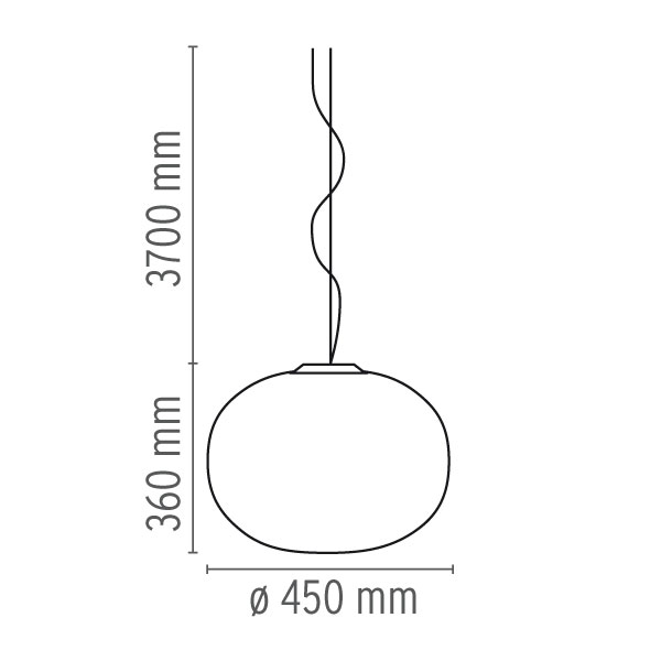 11127 5 flos glo ball s2 zavesne svitidlo z triplexoveho skla 1x205w e27 prum 45cm_rozmery
