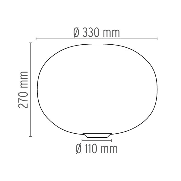 11133 3 flos glo ball basic 1 stolni lampa z triplexoveho skla se stmivacem 1x150w e27 vyska 27cm_rozmery