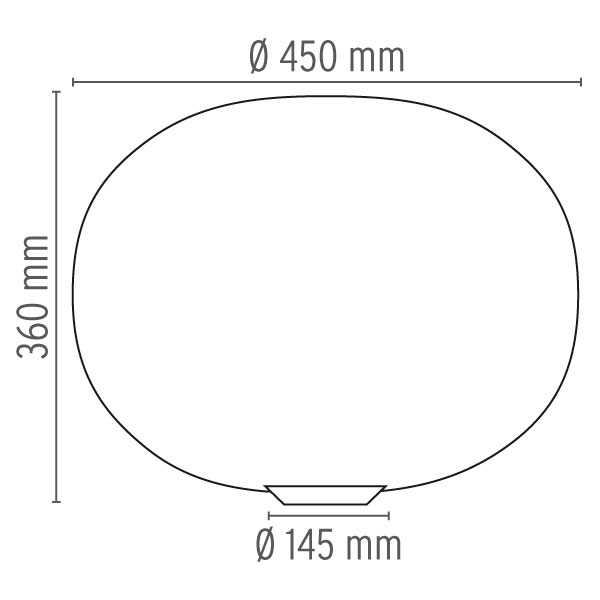11145 3 flos glo ball basic 2 stolni lampa z triplexoveho skla se stmivacem 1x205w e27 vyska 36cm_rozmery