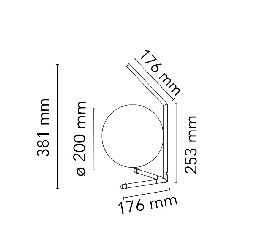 11169 9 flos ic lights table 1 low designova lampa se stmivacem 1x60w e14 cerna vyska 38cm_rozmery