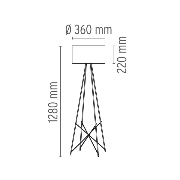 11331 3 flos ray f1 stojaci lampa_rozmery