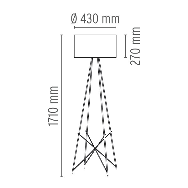11343 3 flos ray f2 stojaci lampa s bilym sirmem_rozmery