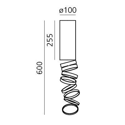 1149 3 artemide decompose light zlate stropni svitidlo 1x8w e27 vyska 60cm_rozmery