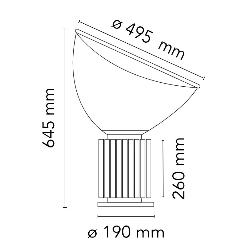 11547 5 flos taccia led_rozmery
