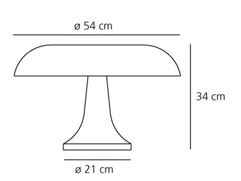 1332 8 artemide nesso bila designova stolni lampa 4x25w e14 vyska 34cm_rozmery
