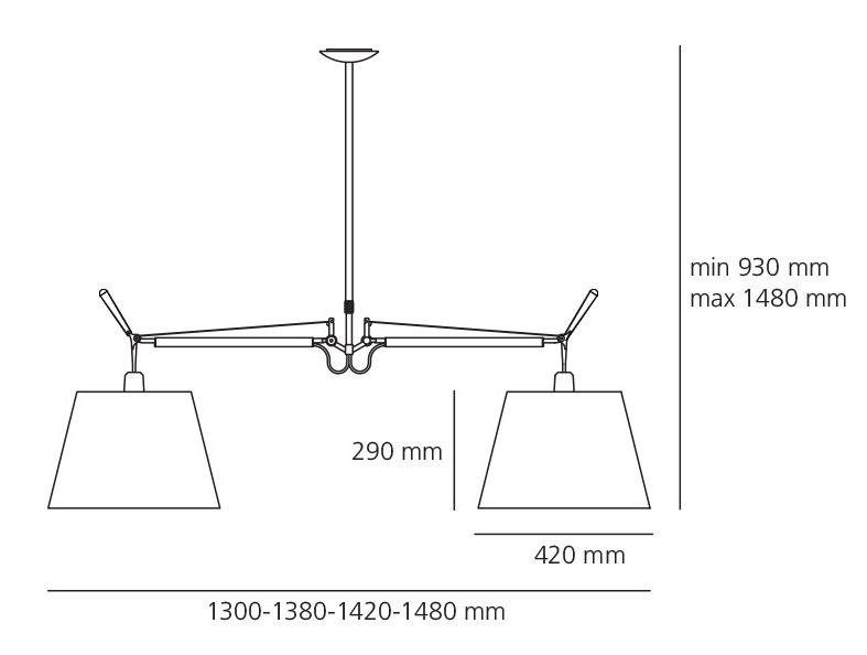 tolomeo, basculante double rozmery