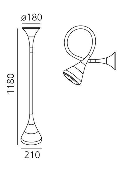 144 4 artemide pipe parete soffitto flexibilni stropni nastenne svitidlo 30w led 2700k delka 118cm_rozmery