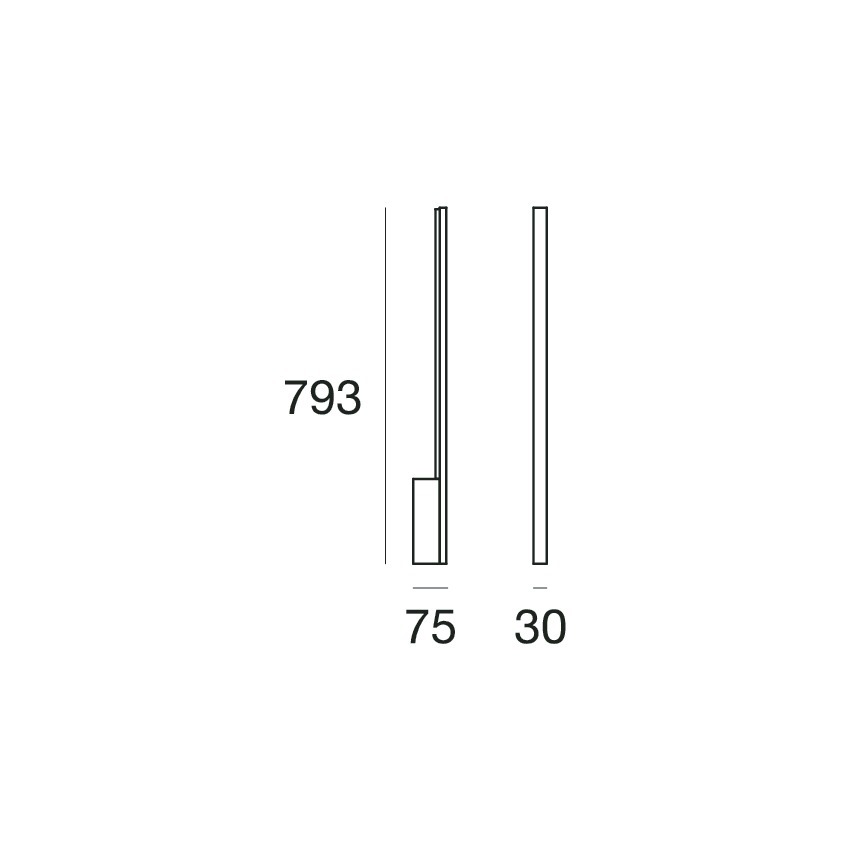 19605 5 Stilnovo xilema minimalisticke svitidlo pro neprime osvetelni 18w led delka 79cm_rozmery