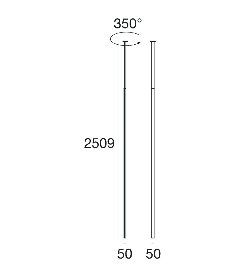 19617 7 Stilnovo xilema minimalisticka zavesne svitidlo pro neprime osvetelni s dotykovym ovladanim 25w led vyska 250cm_rozmery