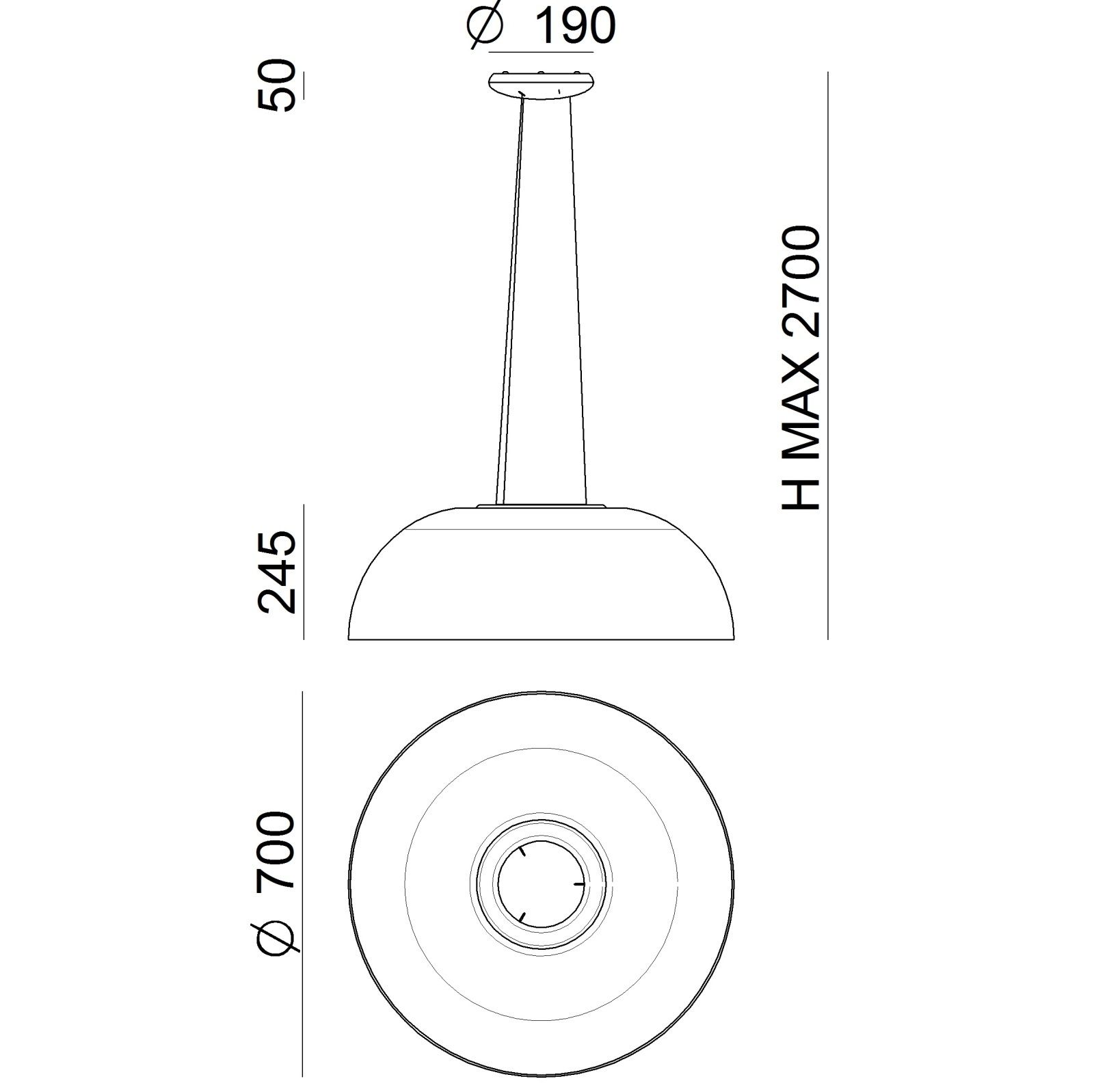20445 9 Stilnovo dem designove zavesne svitidlo 33w led 3000k stmivatelne phase cut prum 70cm_rozmery