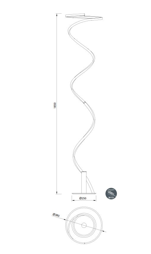 23931 5 mantra helix moderni stojaci lampa 42w led 3000k stribrna chrom vyska 185cm_rozmery