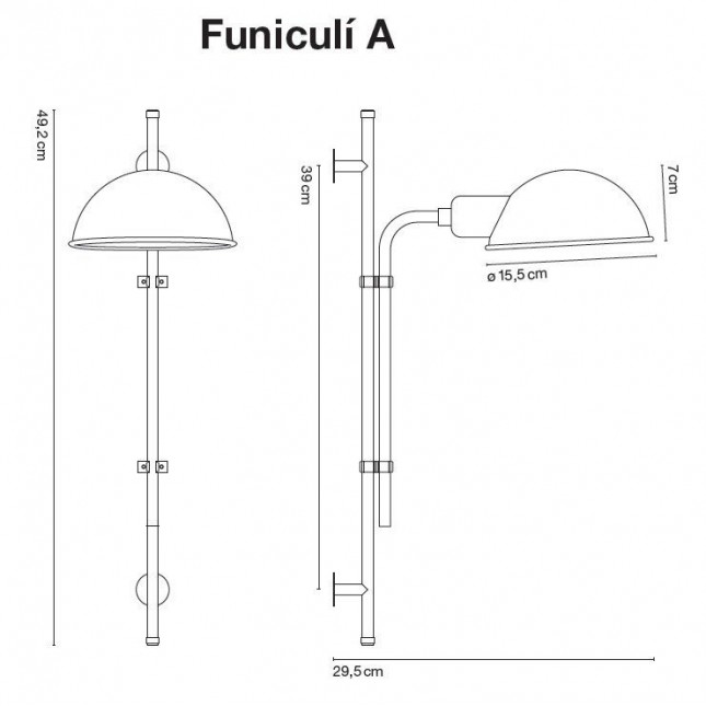 funiculi wall lamp by marset_rozmery