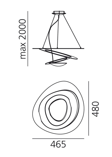 artemide pirce sospensione silhouette3267441 800x600 rozmery