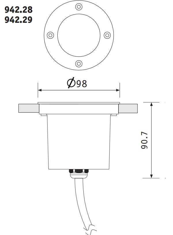 35538 9 paulmann plug shine zapustne venkovni svitidlo 4w led 3000k prumer 9 8cm ip65_rozmery