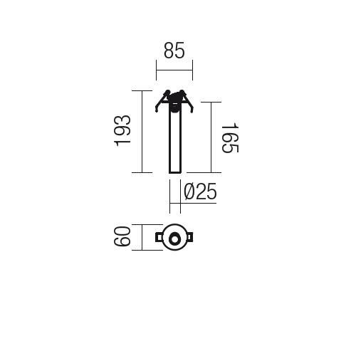 39132 7 redo kanji cerne zapustne svitidlo 6w 3000k vyska 16 5cm_rozmery