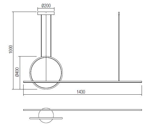 39324 3 redo giotto moderni zavesne svitidlo 49w led 3000k dimswitch bila delka 143cm_rozmery