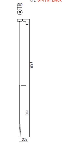 39363 5 redo ito bile zavesne svitidlo 7w 3000k prumer 3 2cm vyska 80cm_rozmery