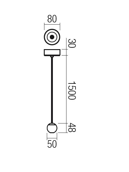 39411 7 redo obo cerne zavesne svitidlo 4 5w 3000k prumer 5cm_rozmery