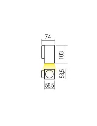 39504 2 redo quad sede venkovni nastenne svitidlo 3w led 3000k vyska 10 3cm ip65_rozmery