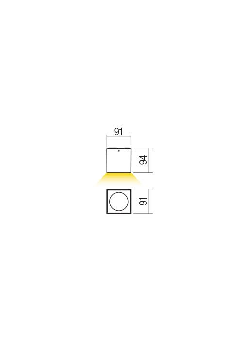39549 5 redo teko sede stropni exterierove svitidlo 6w led 3000k vyska 9 4cm ip65_rozmery