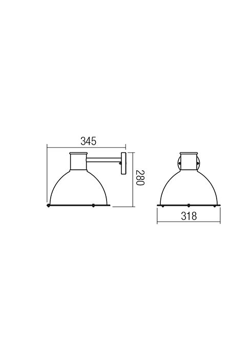 39699 1 redo work venkovni nastenne svitidlo 1x42w e27 prumer 31 8cm ip44_rozmery