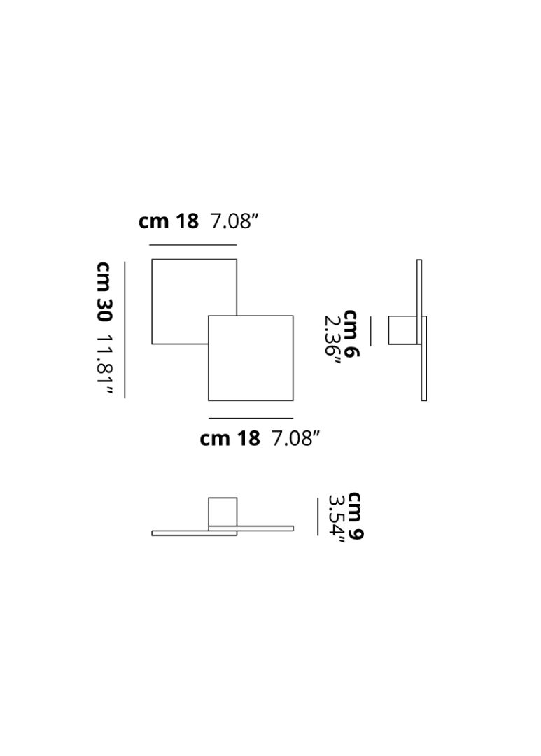 40191 13 studio italia design puzzle double square svitidlo pro neprime osvetleni 2x17w led 3000k stmivatelne cerna 30x30cm_rozmery