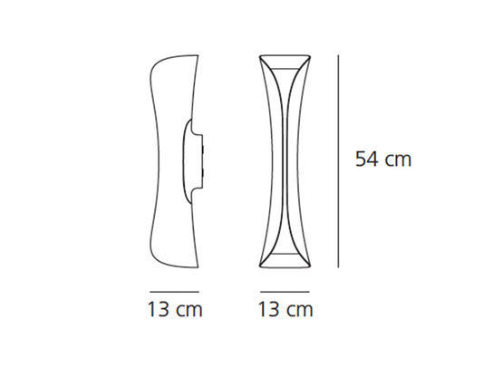 402 2 artemide cadmo parete designova nastenna lampa 2x10w led gu10 bila bila vyska 54cm_rozmery