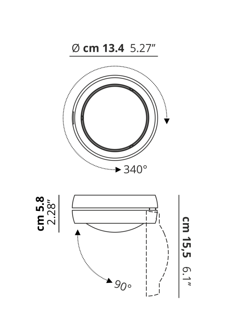 40626 1 studio italia design nautilus bile svitidlo s reflektorem 15w led 2700k dim prum 13 4cm_rozmery