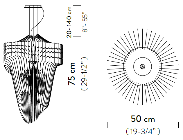 slamp aria50 rozmery