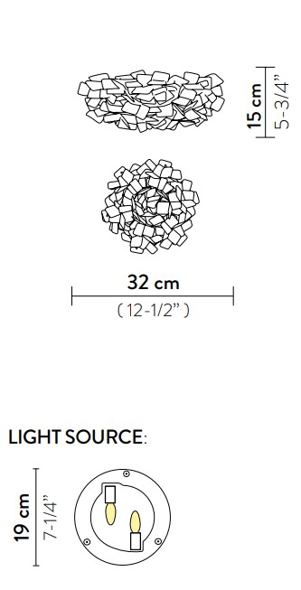 slamp clizia mini stropni rozmery