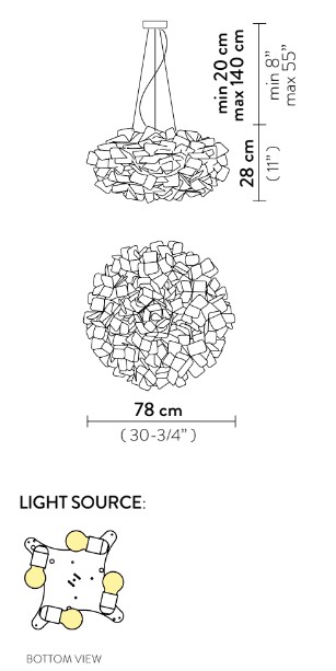 slamp clizia zavesne rozmery