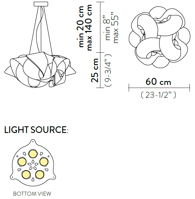 slamp fabula 60 suspension rozmery